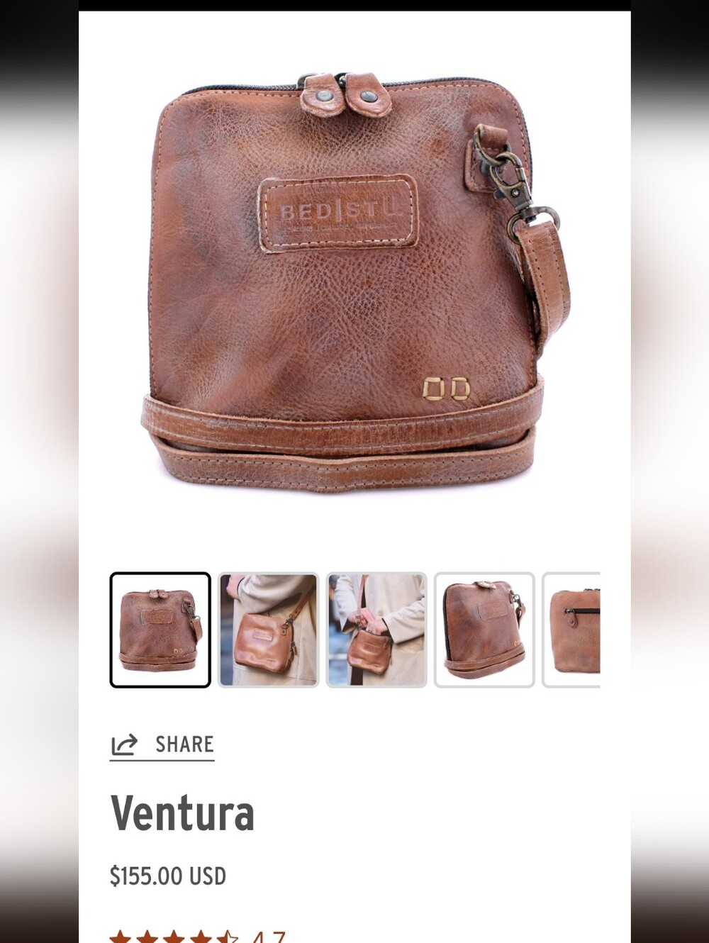 Bed Stu Leather Bag Venture Tan Rustic Mason - Picture 2 of 12